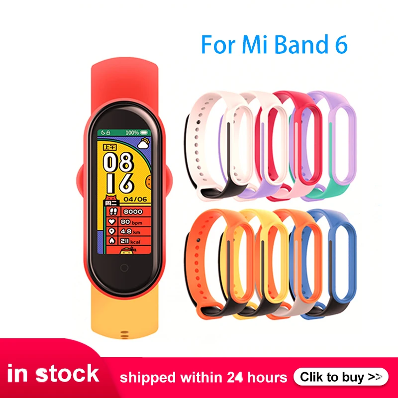 

Браслет для Xiaomi Mi Band 6, спортивный ремешок для часов, силиконовый цветной ремешок на запястье Mi Band 6, браслет для Xiaomi Mi Band 6