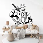 Мультяшная японская аниме Манга меч обезьяна Настенная Наклейка ророноа Зоро кусок воины Настенная Наклейка для игровой комнаты спальня винил домашний декор