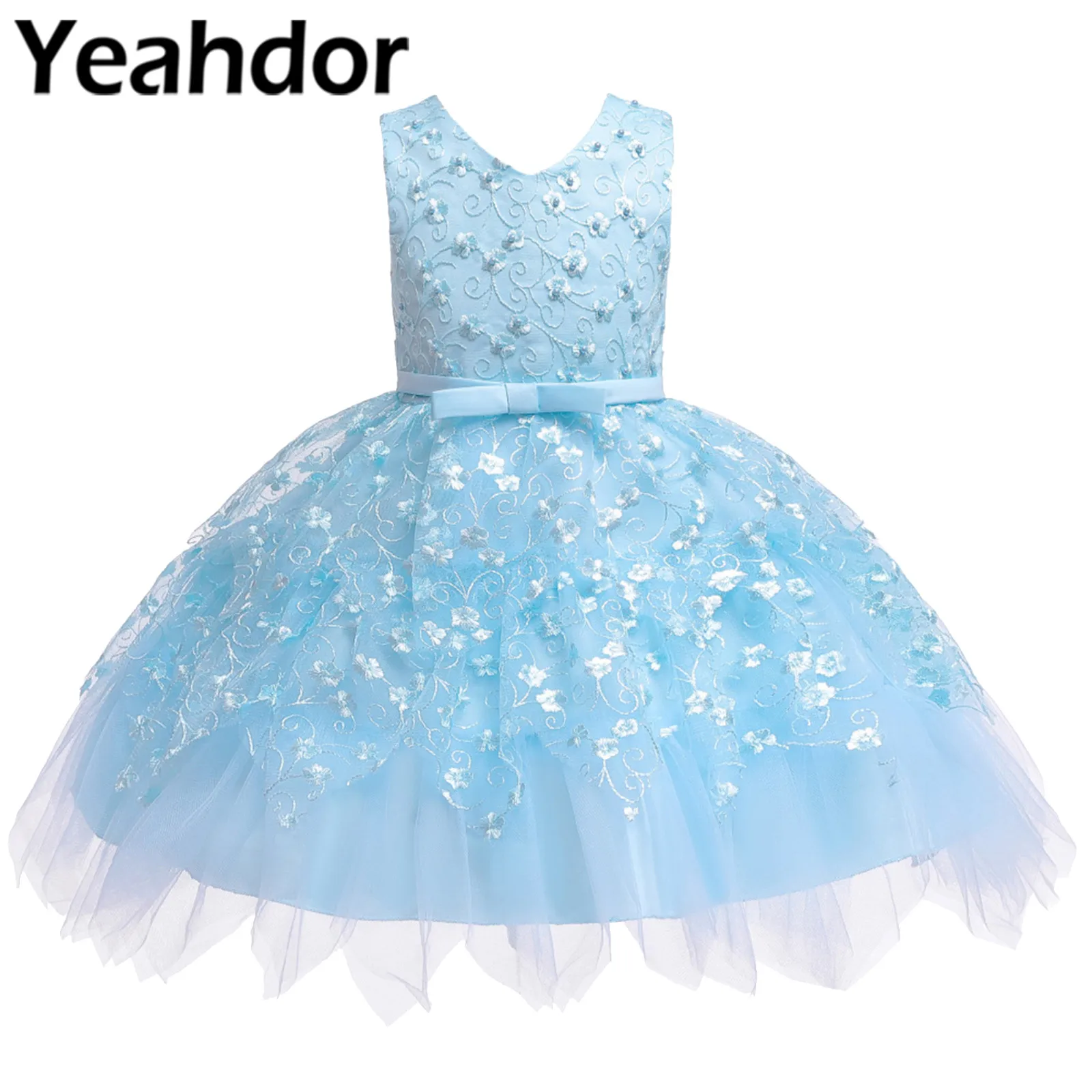 

Летнее платье для девочек, одежда для церемонии открытия, платья для девочек с цветочной пачкой, детские платья с вышивкой принцессы, праздв...