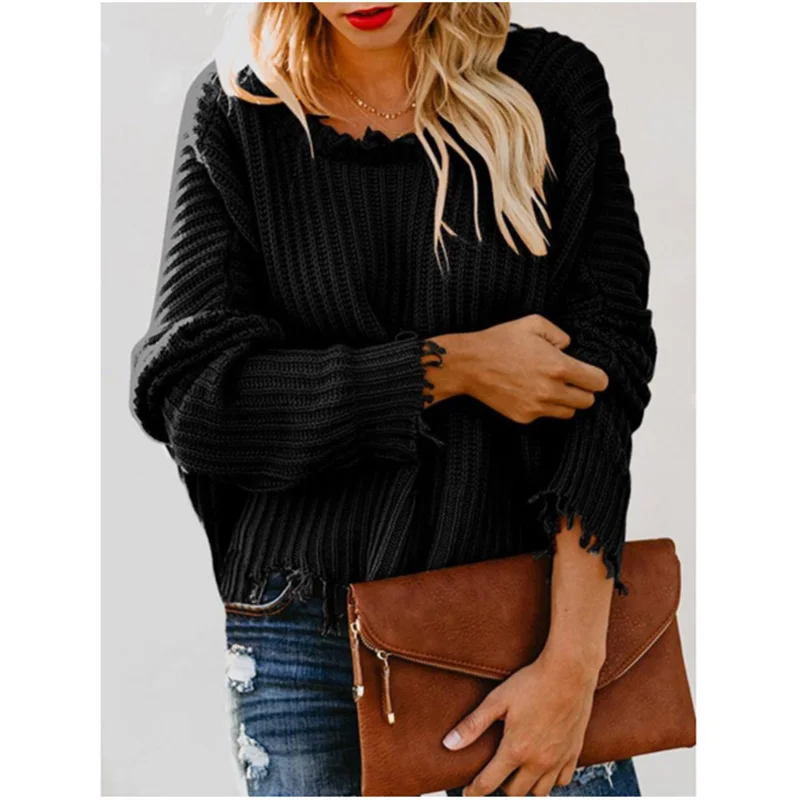 Женские свитера модный осенний свитер 2020 женский сексуальный корейский вязаный