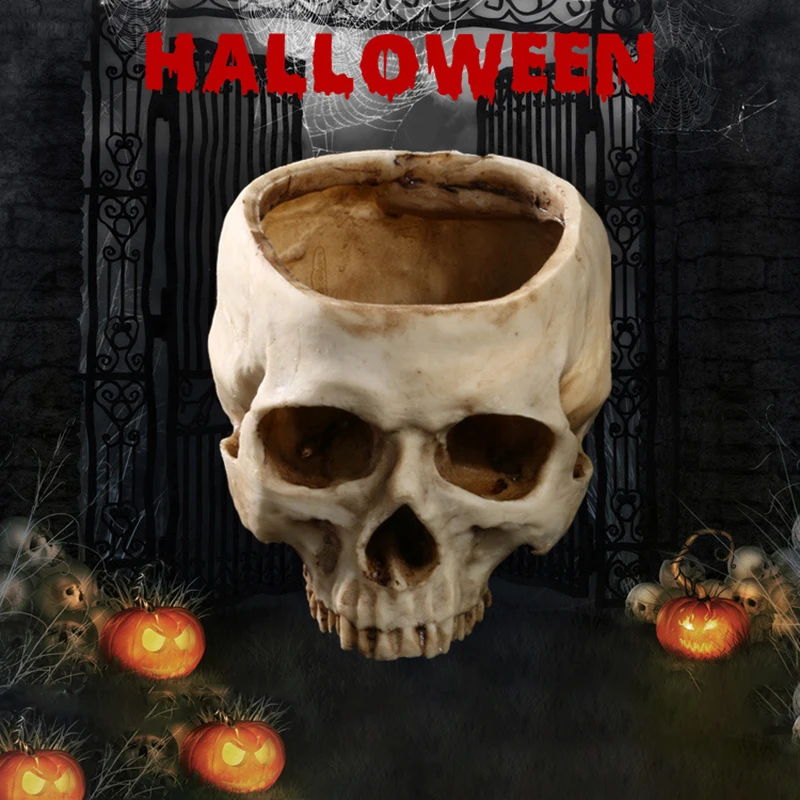 Каучуковый цветочный горшок с изображением черепа миска контейнер Декор для