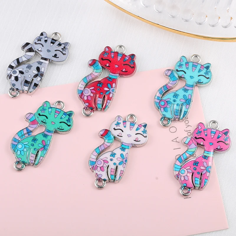 Покрытая Серебром эмаль коннекторы-Подвески для изготовления ювелирных изделий