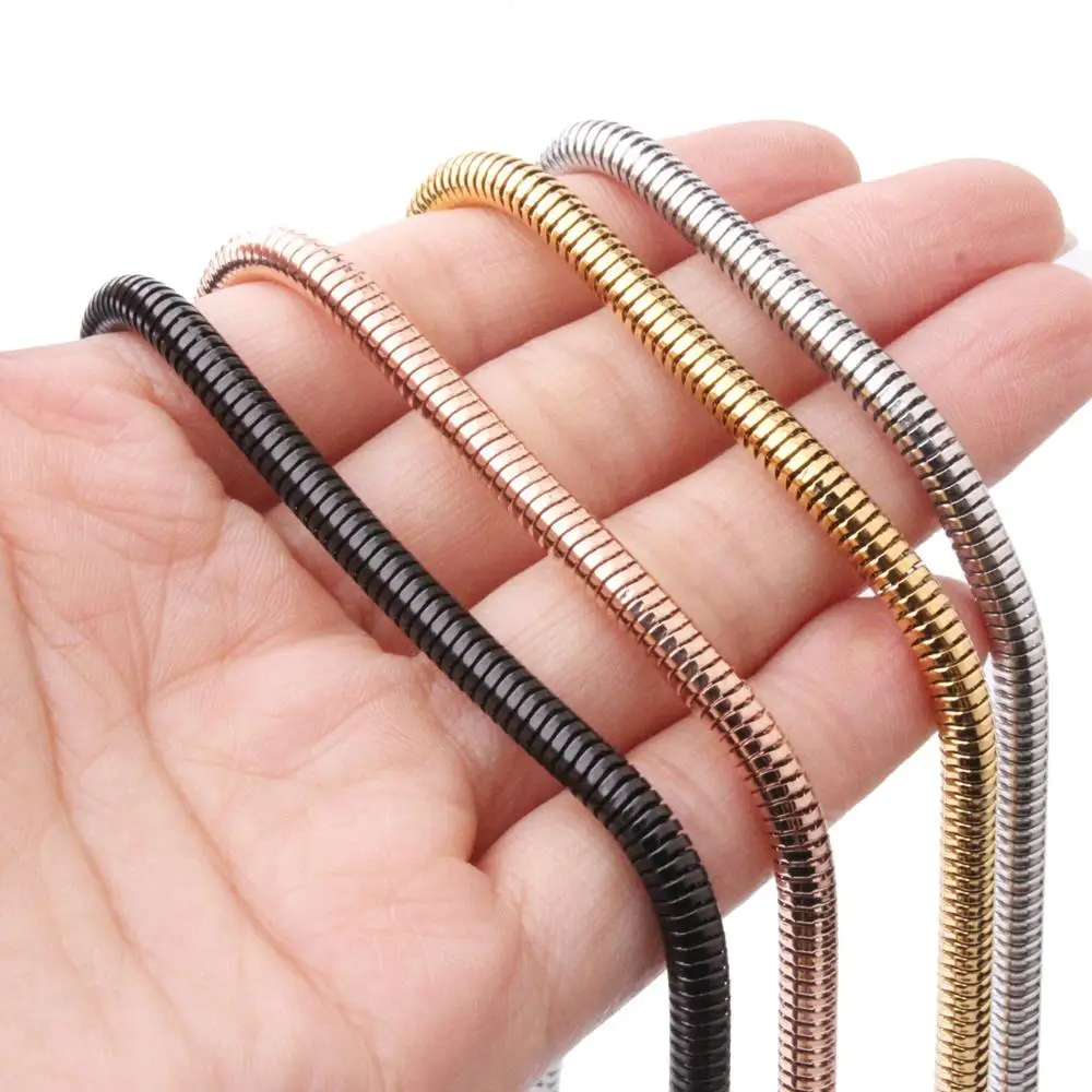 Новый дизайн 4 2 мм широкая змея елочка цепочка ожерелье из нержавеющей стали