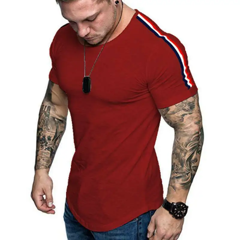 

Men T-Shirt Muscle Short Sleeve Summer T-Shirt Fitness Gym Sports Slim Tee Tops
