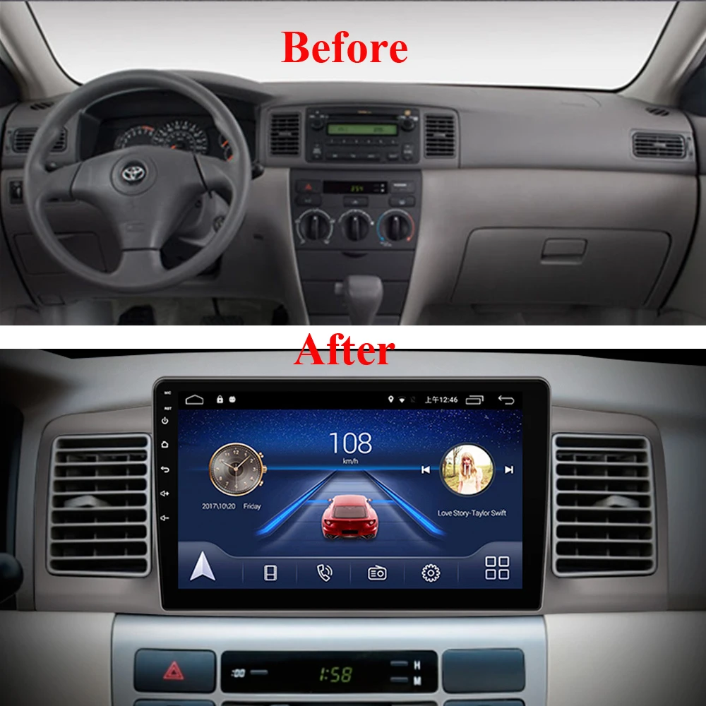 Для Toyota Corolla EX 2007 2012 2 Din 9 дюймов экран Android 8 1 автомобильное радио мультимедиа