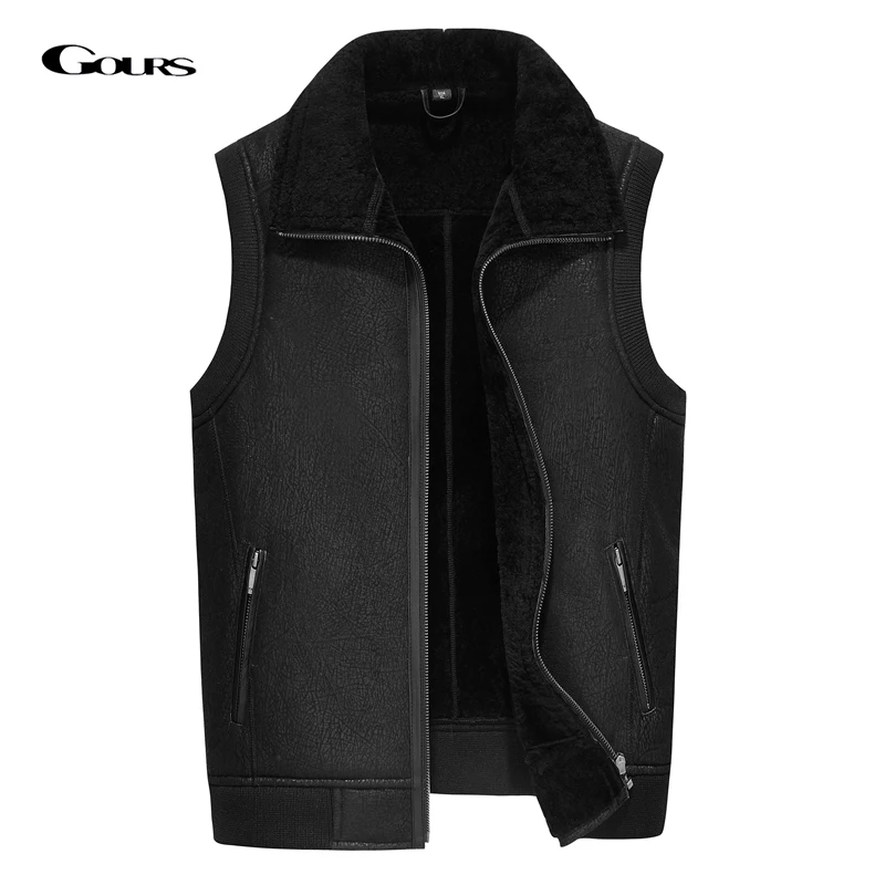 Gours зимние сапоги из натуральной кожи жилеты для мужчин модные ботинки черного