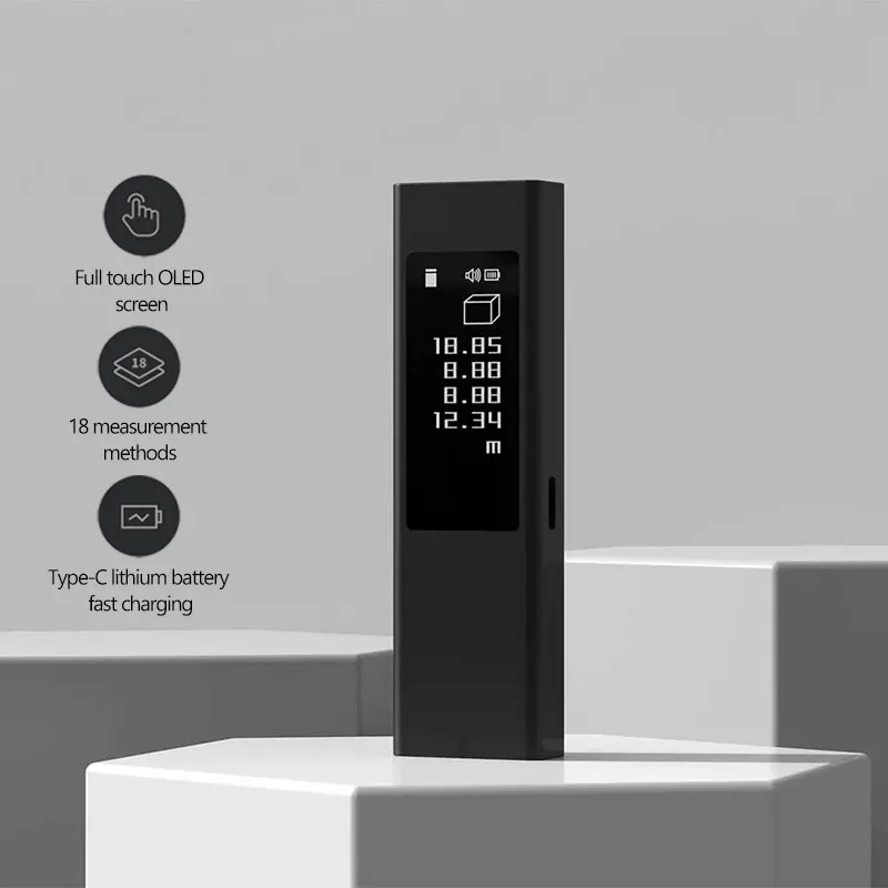 Высокоточный Ручной дальномер с сенсорным экраном точное измерение OLED 1 шт.