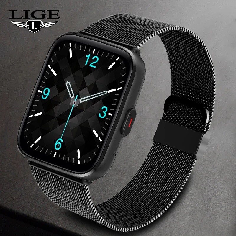 

LIGE Bluetooth Call Smart Watch Men Women 1.69'' Full Touch Watches Sports Heart Rate Monitoring Smart Watch Men For Android IOS