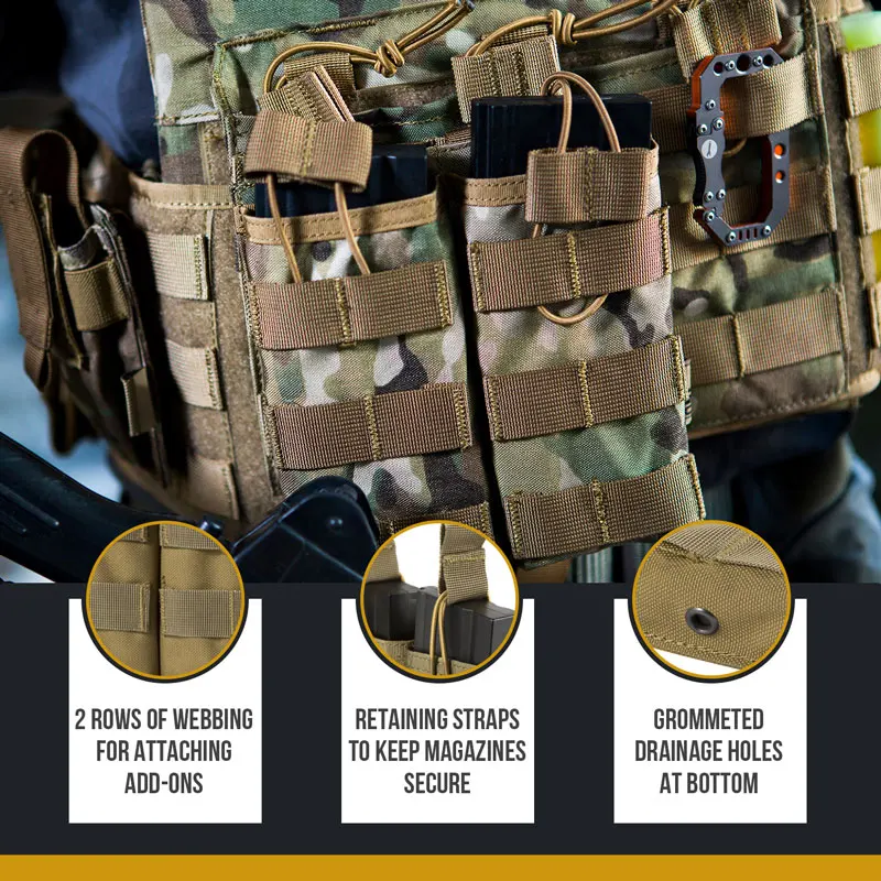 Тактическая Сумка OneTigris MOLLE с двойным открытым верхом Магнитная сумка M4/M16 для