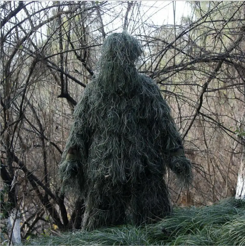 Cosplay P U B G Hunting Woodland Bionic Leaf Disguise Uniform CS Camouflage Suits Set Cloth Halloween Costume | Тематическая одежда