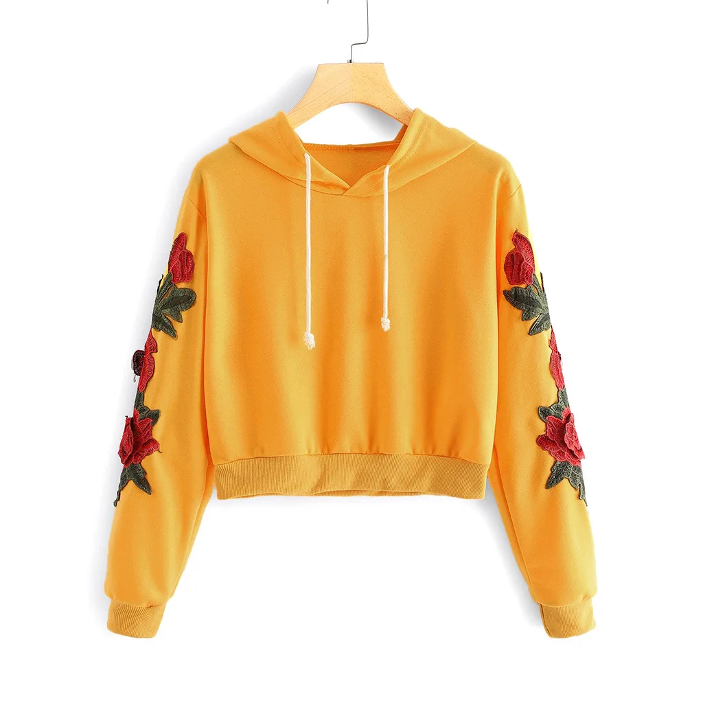 Модная женская Повседневная Толстовка JAYCOSIN с длинным рукавом и аппликацией роз