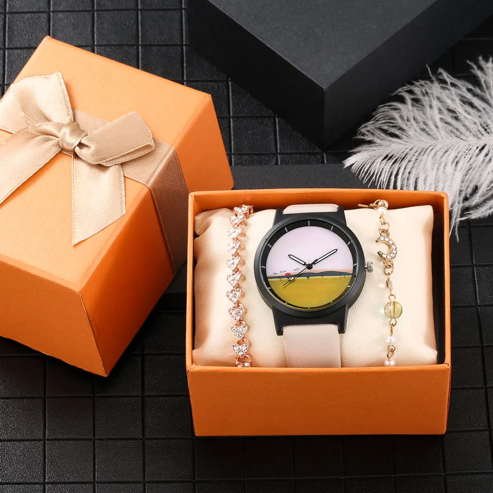 

3 Pcs Women Watches Bracelet Set 2021 New Fashion Luxury Ladies Quartz Wristwatch Gifts for Girlfriend Clock Relogio Feminino
