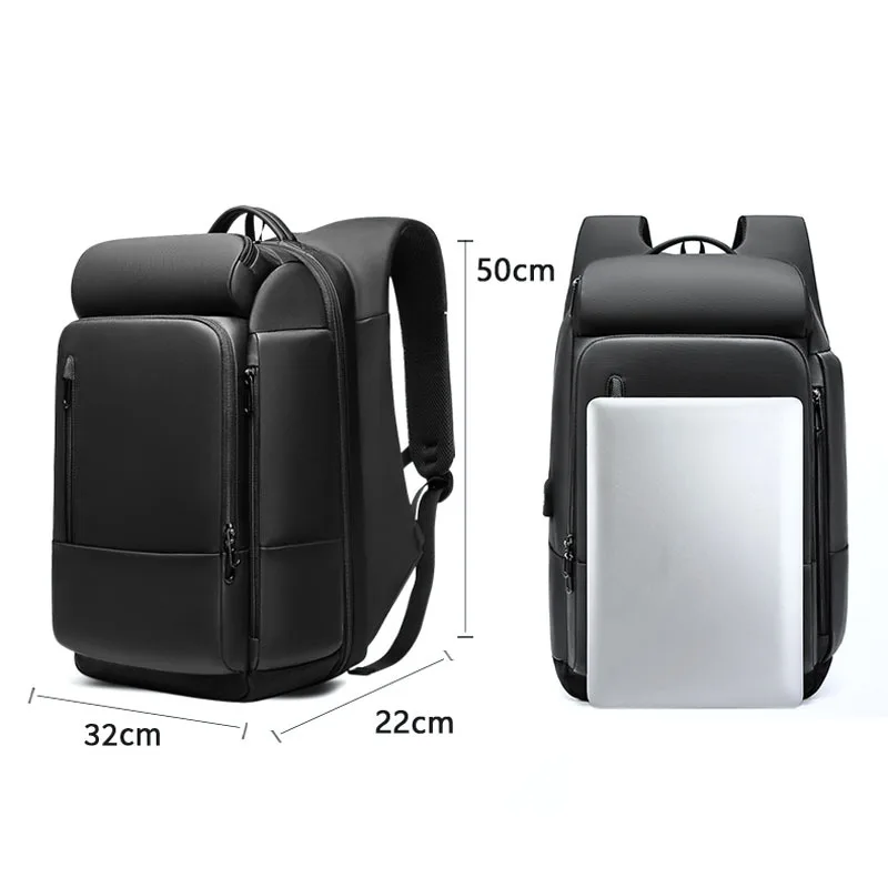 Мужской деловой дорожный рюкзак из ПВХ водонепроницаемый вместительный ранец