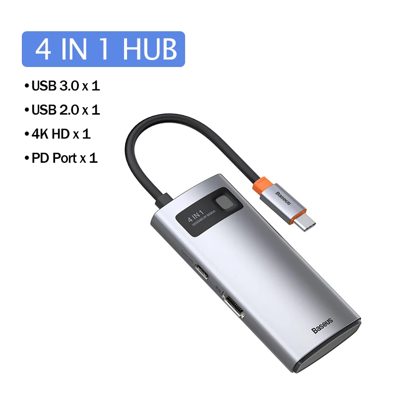

USB-концентратор Baseus с портами USB Type-C и HDMI