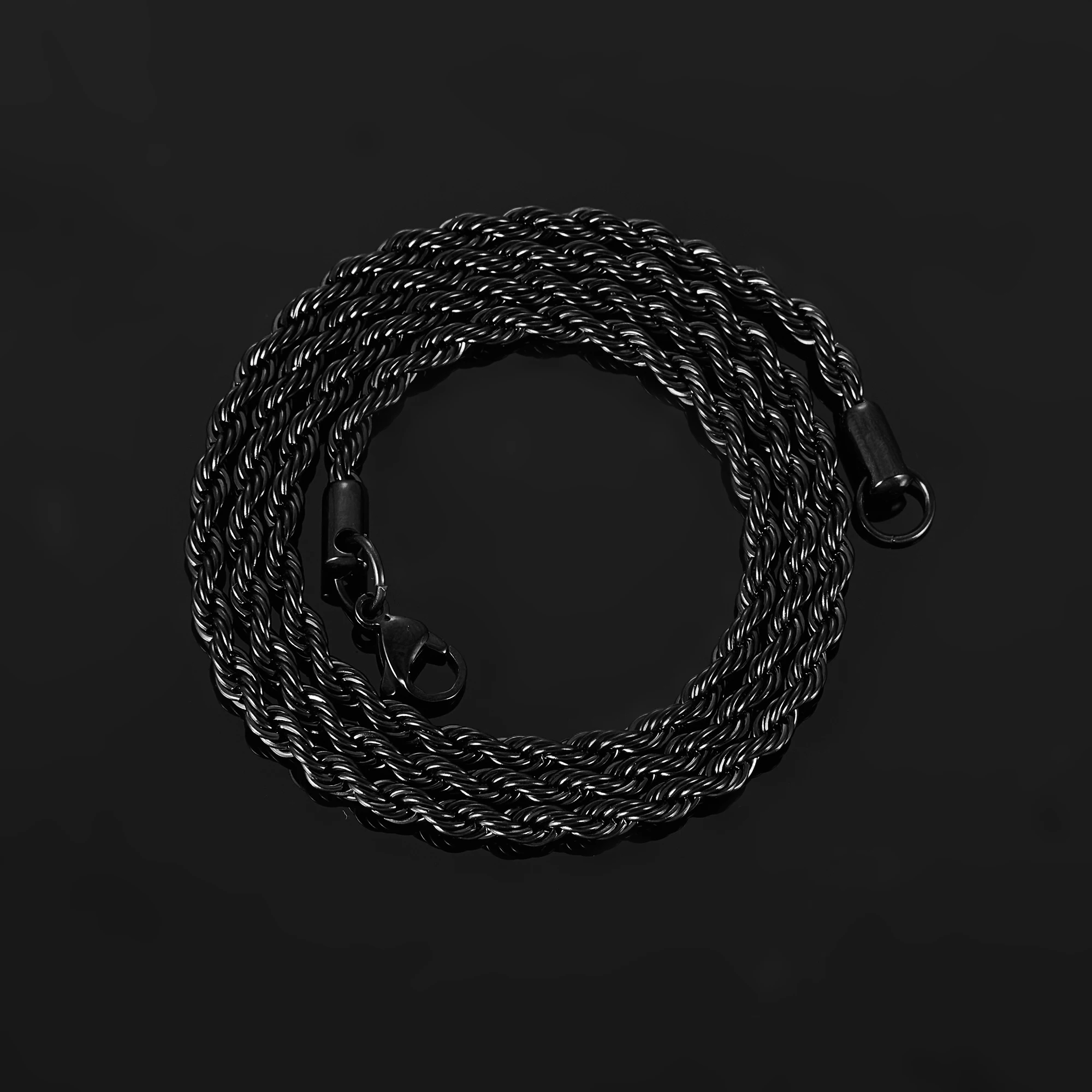 Цепочка из нержавеющей стали с черным покрытием длина 2/3/4/5/6 мм