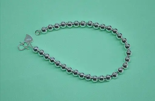 Новейшая красивая модная элегантная Серебряная цепочка 5 мм с бусинами женский