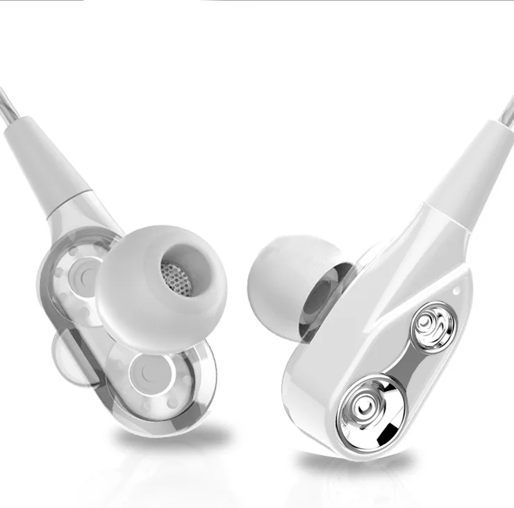 Dual Drive Stereo Wired earphone In-Ear Sport Headset With Mic Computer mini Earbuds Earphones For iPhone Samsung Huawei Xiaomi |