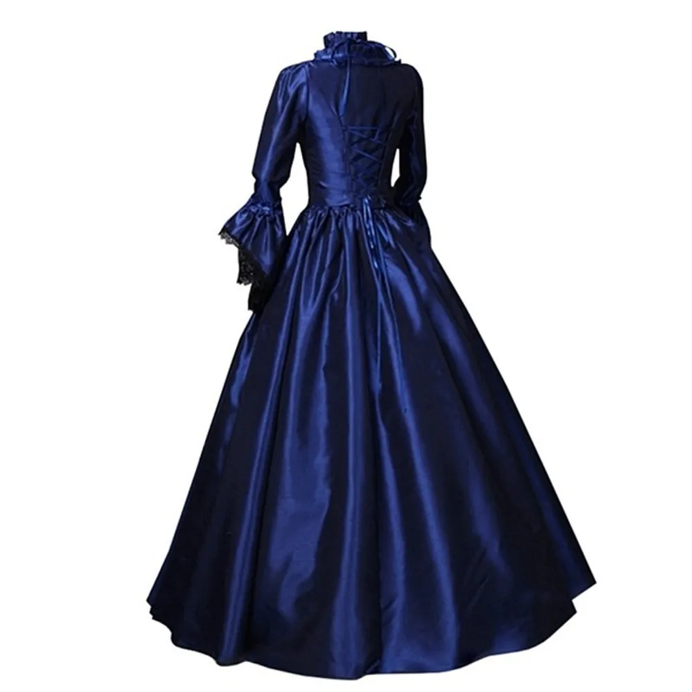 

WEPBEL Medieval Cosplay Costumes for Women Halloween Carnival Middle Ages Stage Performance Gothic Retro Court Victoria Dress