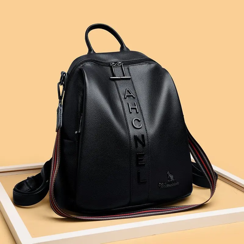 

Multifunctional Luxury Designer School Bag PU Leather Casual Backpack High Quality Female Backpack School Bag Travel Backpack