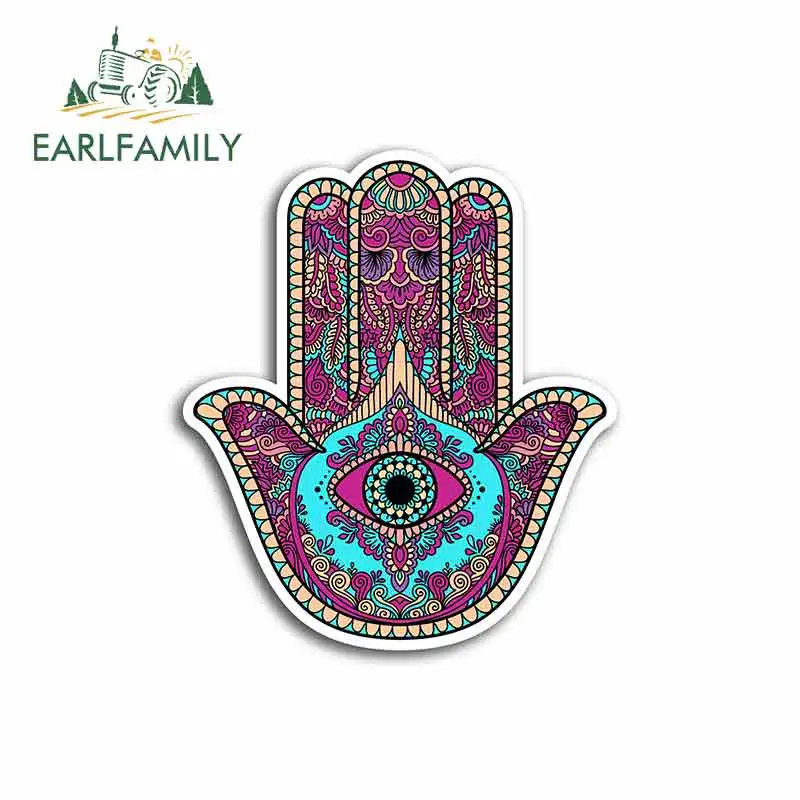 

EARLFAMILY 13 см для руки Хамса «все видимые глаза», духовная красивая наклейка, водонепроницаемая фотопленка, индивидуальные наклейки, Декор