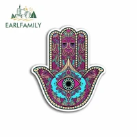 earlfamily 13cm for hamsa hand all seeing eye spiritual fine decal waterproof car stickers vinyl wrap personality decals decor