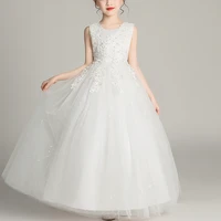kids dresses for girls flower ball gown birthday wedding party princess banquet summer sleveless childrens long dress