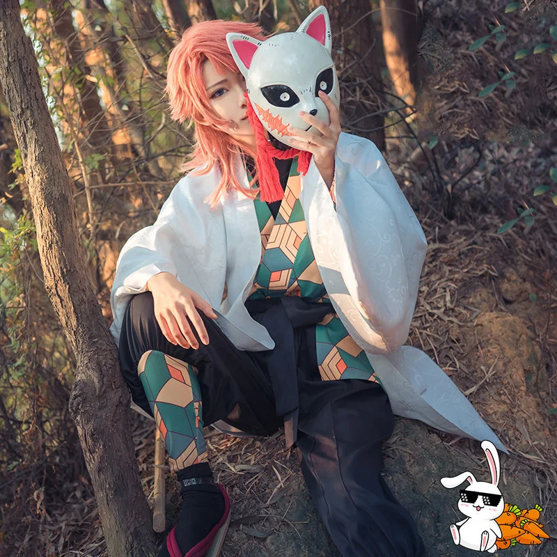 Демон убийца Косплэй Kimetsu без Yaiba костюм Sabito кимоно униформы рубашки с коротким
