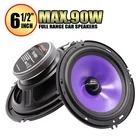 Динамики автомобильные, 6,5 дюйма, 90 Вт, полный диапазон частот, мощные, со средними басами, ультратонкие, модифицированные, неразрушающие, 2 шт.