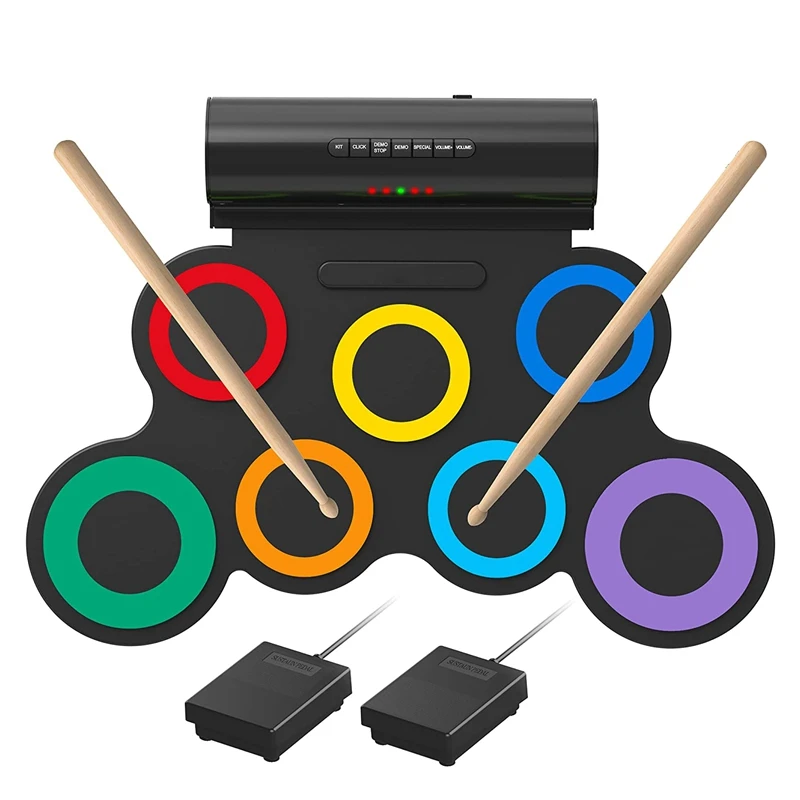Electronic Drum Set Kids Drum Set Desktop Roll Up Portable Electronic Drum Pads Kids Holiday Teens Great Gift