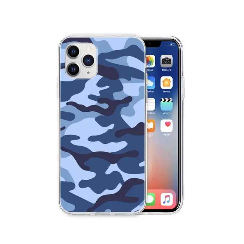 

Camouflage Pattern Transparent Phone Cover For Samsung Galaxy A51 A71 S20 S10e S8 S7 S9 S10 Plus Clear Case