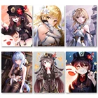 Вышивка крестом сделай сам genshin, сексуальная крутая девушка, картина 5D, алмазная картина, домашний декор, картина, узор, настенная круглая вышивка