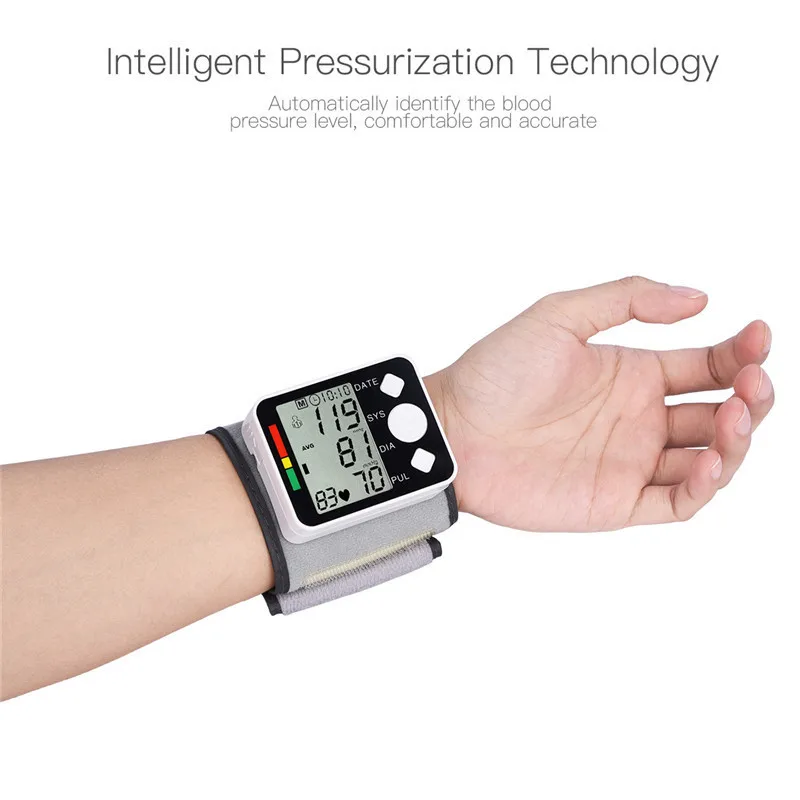 Тонометр высокой четкости Digitale Manchet Lcd-scherm Pols Bloeddrukmeter кровяное давление apparaat Hart Hartslag Meter Tensiometer