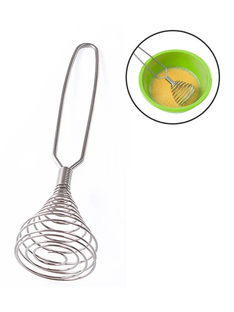 Венчик с пружинной катушкой из нержавеющей стали ручной венчик для взбивания яиц