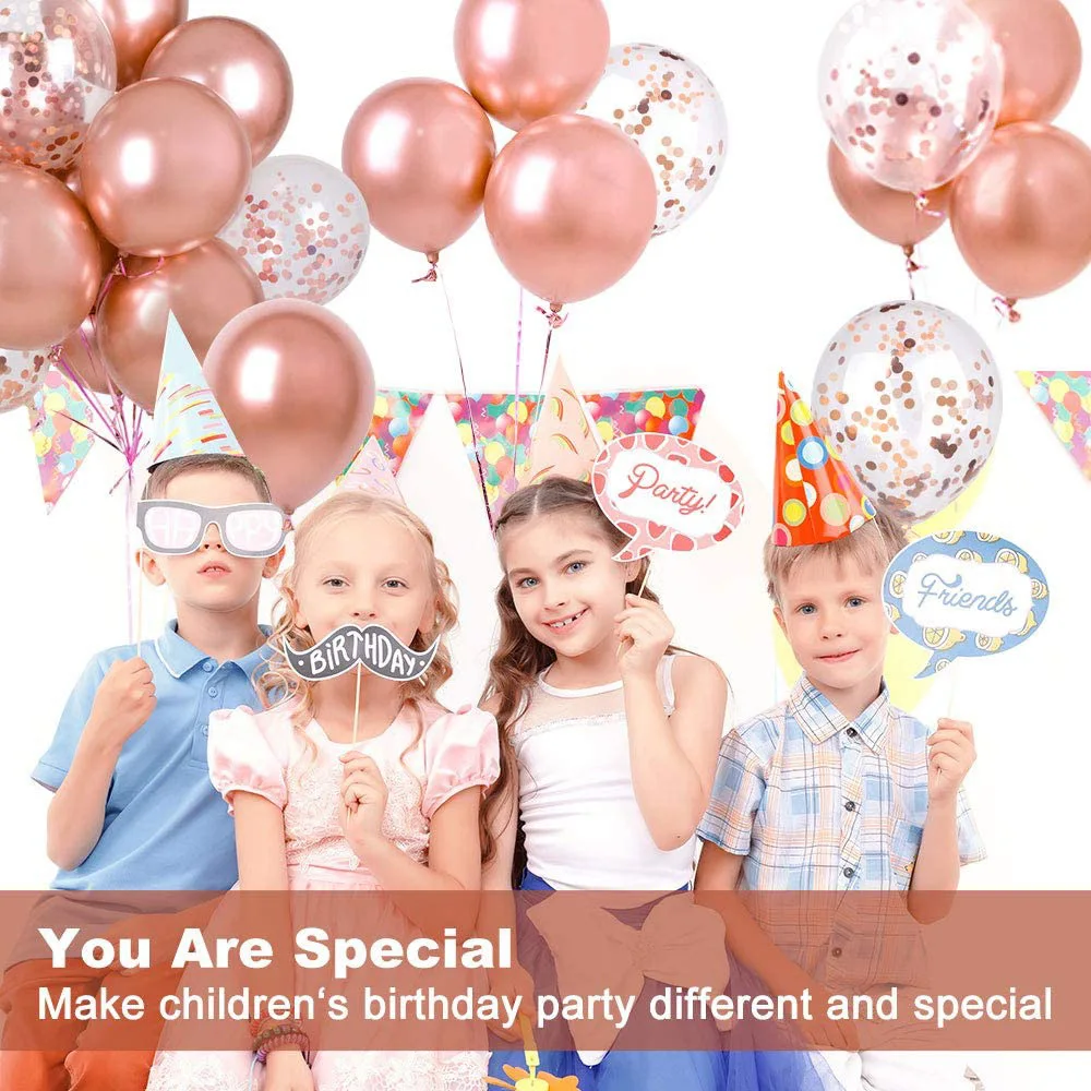 12pcs Rose Gold Balloons Girl Party Decor First 123 Birthday Baby Shower wedding Bride To Be Gende Reveal | Дом и сад
