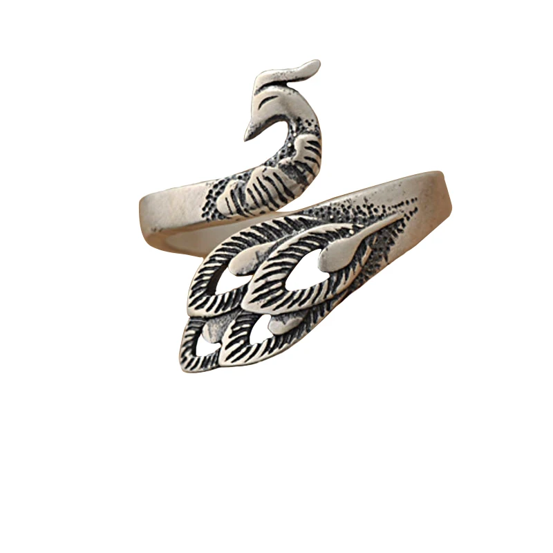 Женские винтажные кольца Павлин JIANERY Трендовое кольцо серебристого цвета