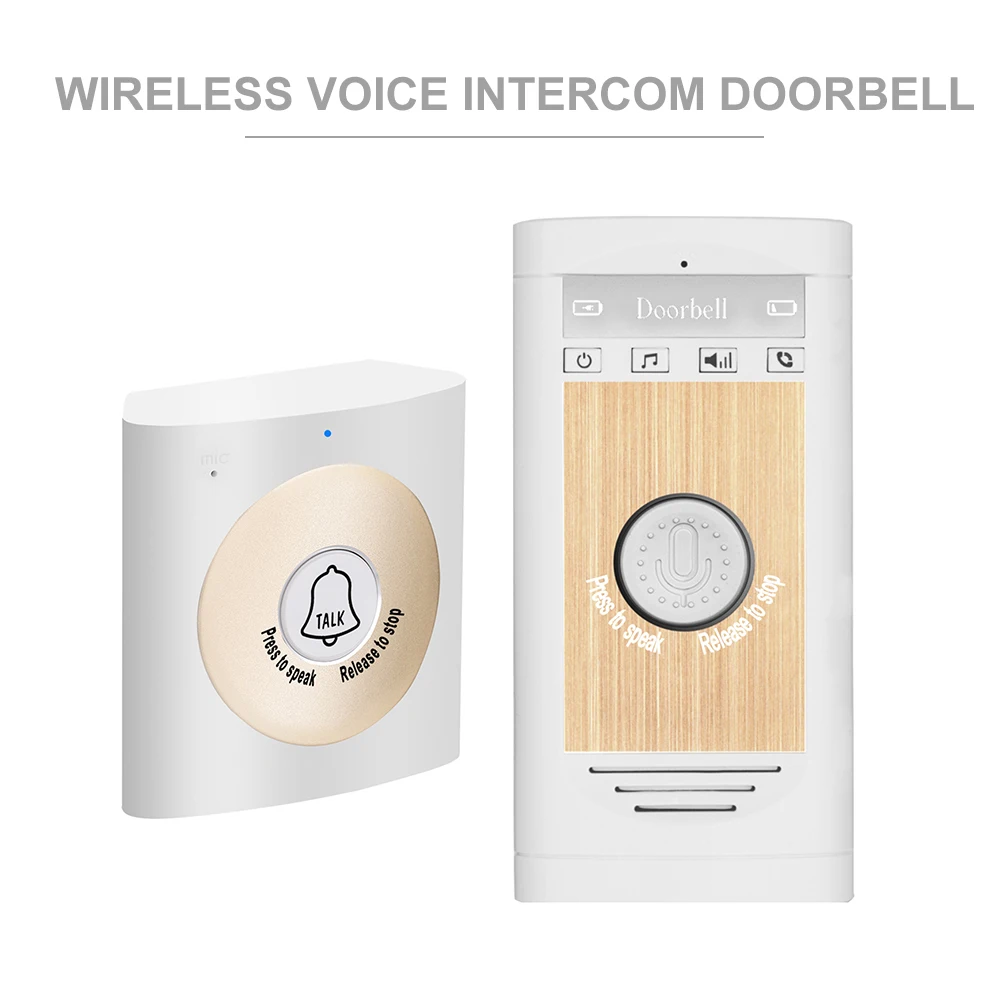 Беспроводной голосовой домофон с дверным звонком 2-сторонний радионяня наружной