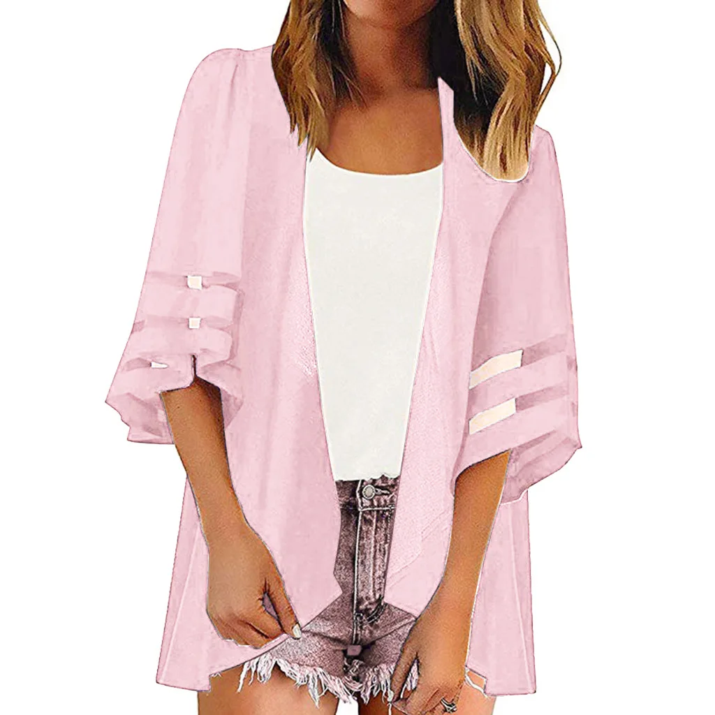 

Women Boho Printed Kimono Beach Cover-Ups Fashionable Summer Open Front Chiffon Cardigan Loose Half Sleeve Shawl Capes Bohemia