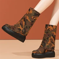 platform pumps shoes women genuine leather wedges high heel military boots female high top winter fashion sneakers casual shoes