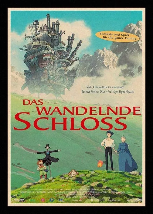 Великолепные JL Howl движущийся замок Миядзаки Хаяо Ретро постеры крафт бумага
