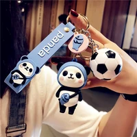 panda football flexible glue doll pvc key pendant super fire bear keychain schoolbag ornaments gift small ornaments