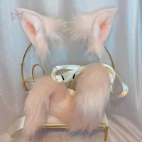new hand made pink pig ears headband hairhoop tail set cosplay costume accessories for party game set