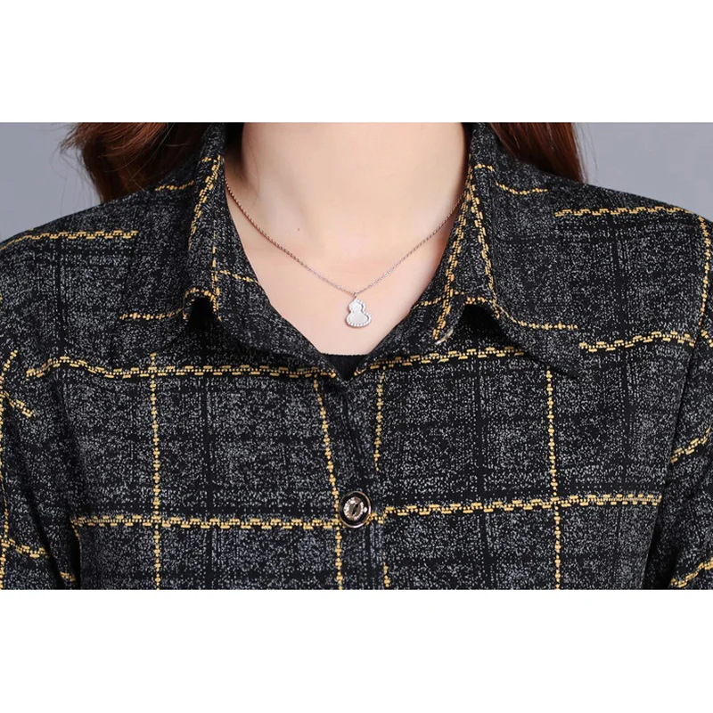 

Trench Coat Women's Fashion Plaid Coat Women Outerwear Mid-Long Single-breasted Shirt Coats Women's Elegant Casual Windbreaker