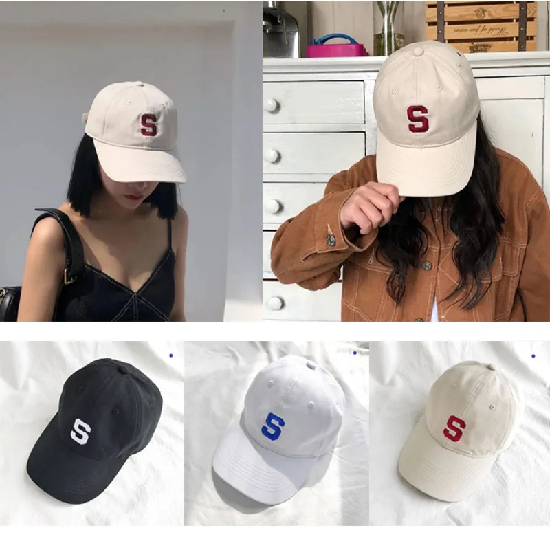 

2021 New S Letter Embroidered Baseball Cap For Men Women Cotton Caps Hip Hop Snapback Golf Hat Fashion Dad Gorra