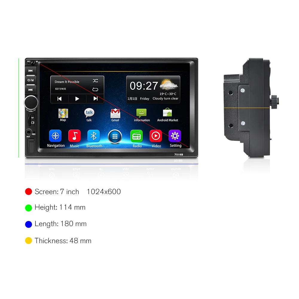 Camecho 2din Android 8 1 автомобильное радио Wifi Автомобильный мультимедийный плеер