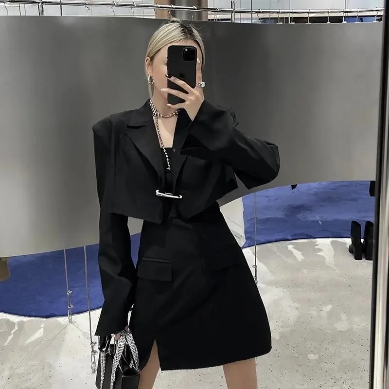 

New warm jacket loose casual fashion windbreaker vintage piece clothing bar cardigan black y2k park retro blouson leather coat