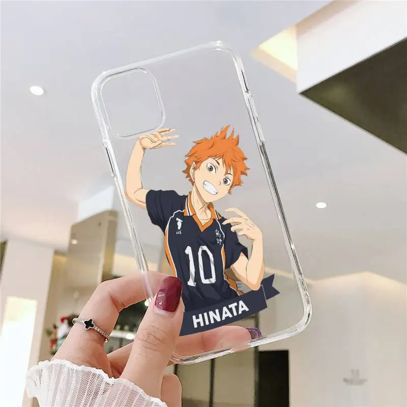 

Haikyuu Hinata attacks Anime Phone Case Transparent Clear for iPhone 11 12 mini pro XS MAX 8 7 6 6S Plus X 5S SE XR 2020