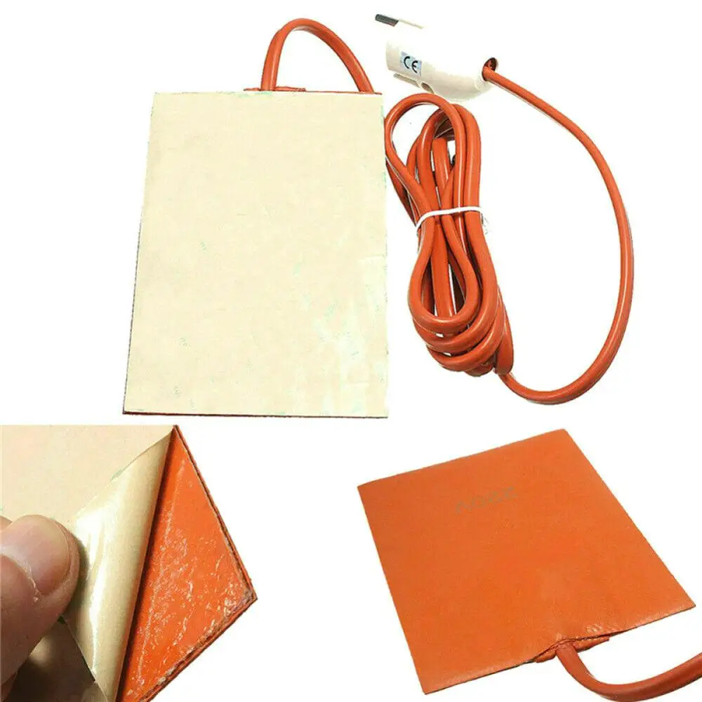 

1PC 220v 120w Car Engine Oil Pan Sump Tank Heater Mat Reduce Wear Pad Eu Plug 210cm Orange Silicone Rubber Tank Heater Plate Pad