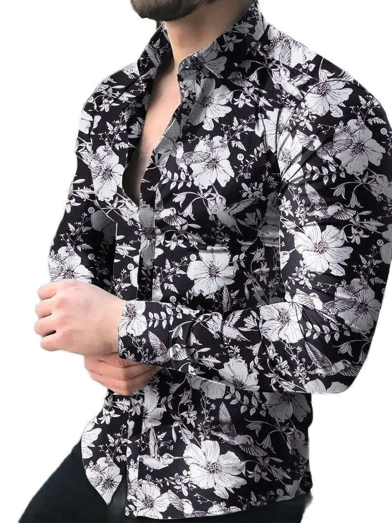 

Мужская футболка на пуговицах, с длинным рукавом