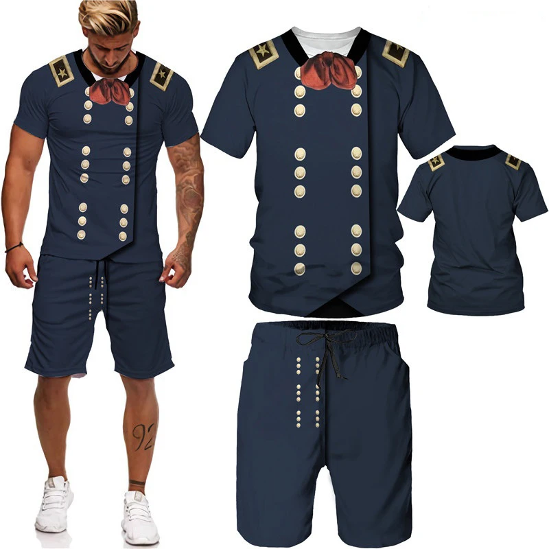 

Knights Templar Men Set Summer Fashion Short Sleeve +Beach Shorts Knights Templar Streetwear Harajuku Casual T shirt Shorts