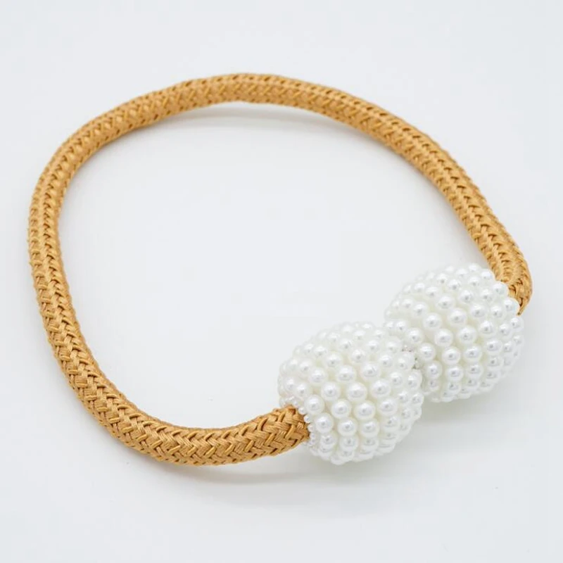 Жемчужный Магнитный занавес Завязывающийся на окна ремень с пряжкой магнитный